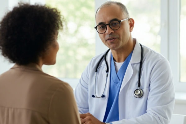 Doctor with patient