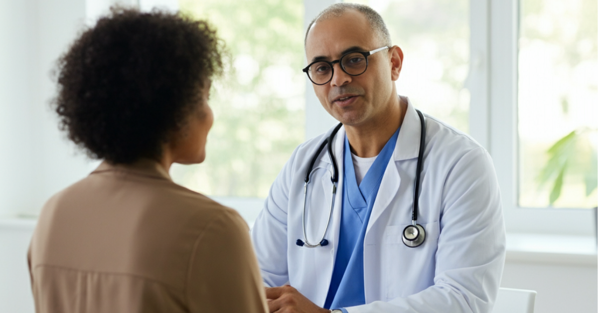 Doctor with patient
