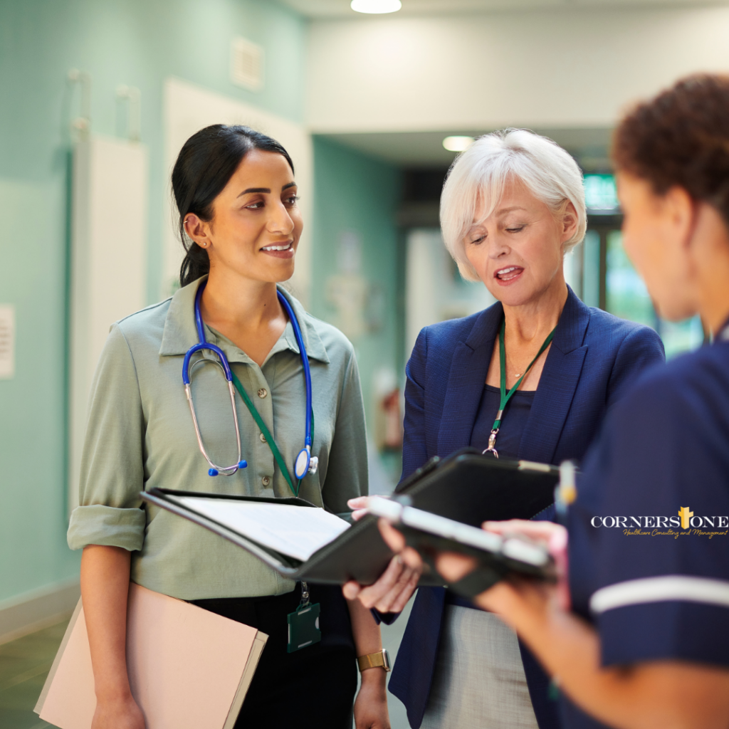 Medical Practice Manager talking to Doctor