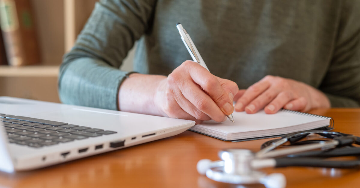 Physician reviewing startup plan for independent medical practice