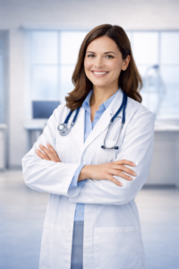 confident doctor in a professional setting